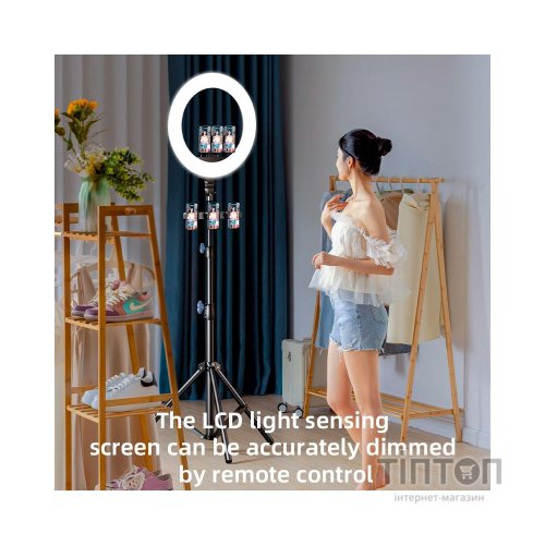 Набір блогера RTAKO LED лампа AR-GTB01-18S 18" digital display Ring Light (6942063218661)