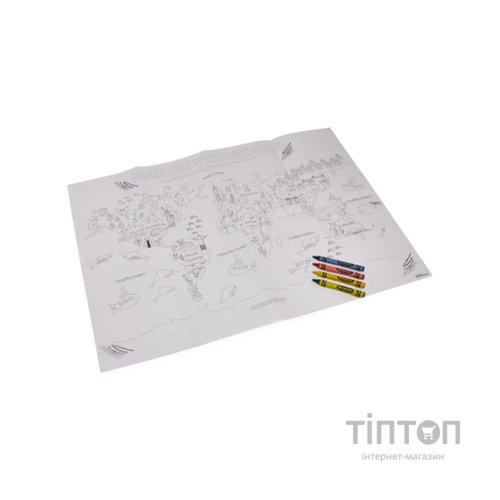 Набір для творчості Crayola Розмальовка Карта світу: Навколо Землі З олівцями (15693)
