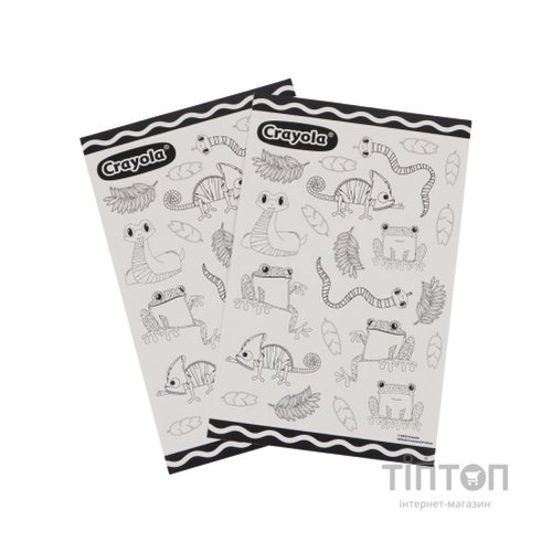 Набір для творчості Crayola Розмальовки-наліпки Рептилії в тропічному лісі З олівцями (15754-A)