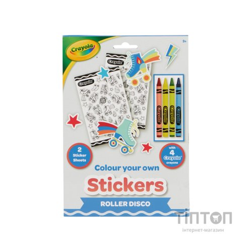 Набір для творчості Crayola Розмальовки-наліпки Ролер-Диско З олівцями (15754-B)