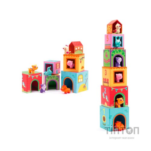 Набір для творчості DJECO Топанимо ферма 6 кубиків +6 тварин (DJ09108) дитяча творчість