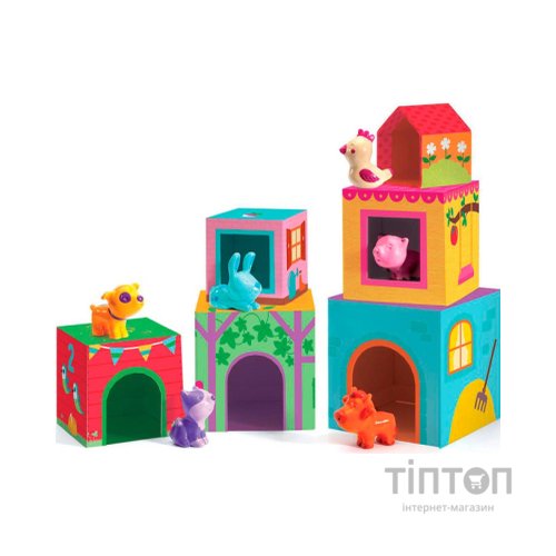 Набір для творчості DJECO Топанимо ферма 6 кубиків +6 тварин (DJ09108) дитяча творчість