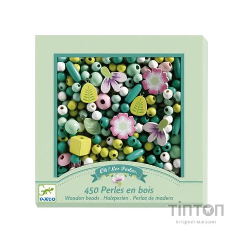 Набір для творчості Djeco з дерев'яними бусинами Квіти (DJ09808)