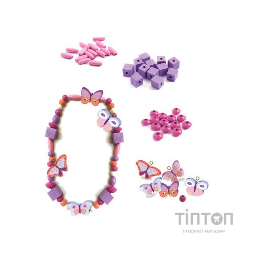 Набір для творчості Djeco з дерев'яними намистинами Метелики (DJ09810)