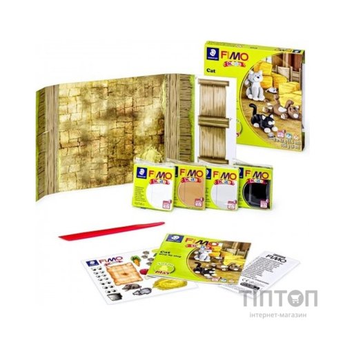 Набір для творчості Fimo Kids Котики 4 кольорих 42 г (4007817032596)