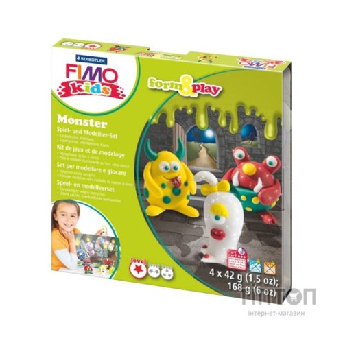 Набір для творчості Fimo Kids Монстр 4 кольори х 42 г (4007817806234)