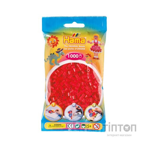Набір для творчості Hama Midi червоних намистин 1000 шт термомозаіка (207-05)