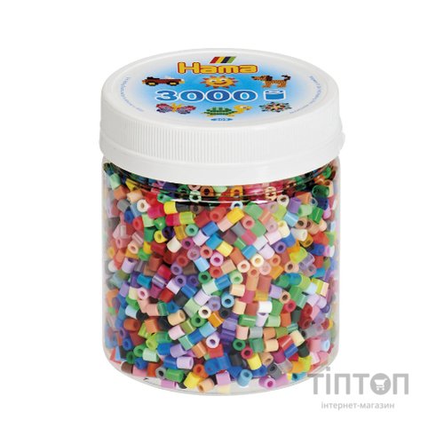 Набір для творчості Hama Midi термомозаїка, набір кольорових намистин 3000 шт. 50 кольорів (209-68)