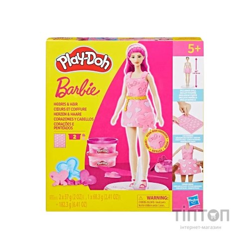 Набір для творчості Hasbro Play-Doh Barbie Серця та волосся з масою для ліплення (G1357)