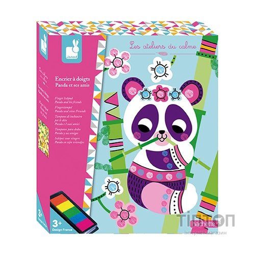 Набір для творчості Janod Пальчиковые краски Панда и ее друзья (J07812)