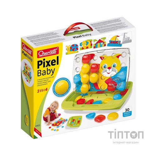 Набір для творчості Quercetti мозаїка 30 великих фішок + дошка-кейс (4401-Q)