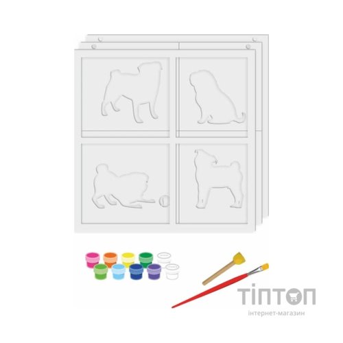 Набір для творчості Rosa Talent 3D 4 Dogs ДВП ґрунтоване, 3 шари, 30 х 30 см (4823098528890)