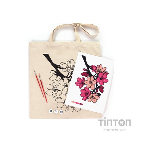 Набір для творчості Rosa Talent екосумка-розмальовка, Flowers, 38х42 см (4823098544623)