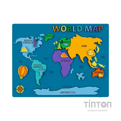 Набір для творчості Rosa Talent World Map 3D, МДФ 24,5 х 18,5 см (4823098540038)