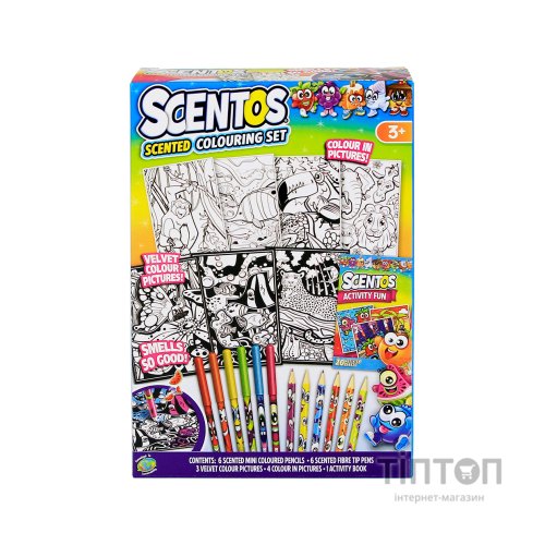 Набір для творчості Scentos Ароматний Кумедні Розмальовки (маркери, олівці, розмальовки) (42558)