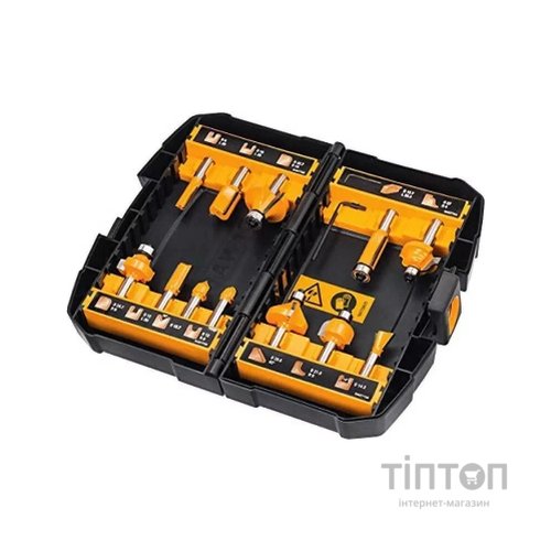 Набір фрез DeWALT діаметр хвостовика 8 мм, 12 шт. (DT90016)