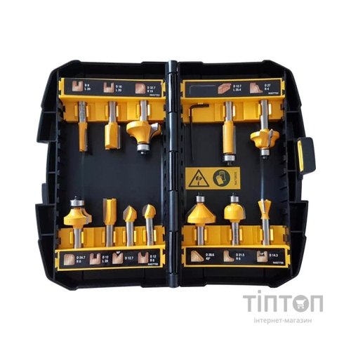Набір фрез DeWALT діаметр хвостовика 8 мм, 12 шт. (DT90016)