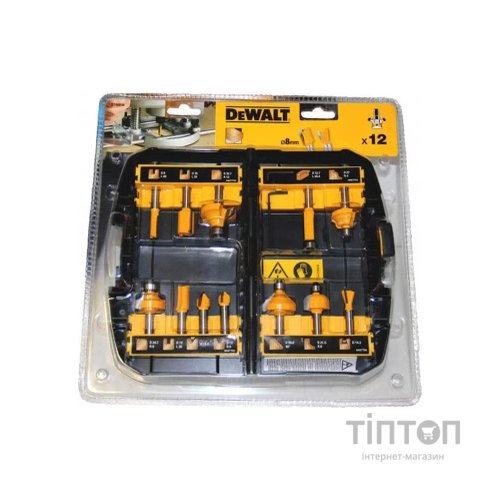 Набір фрез DeWALT діаметр хвостовика 8 мм, 12 шт. (DT90016)
