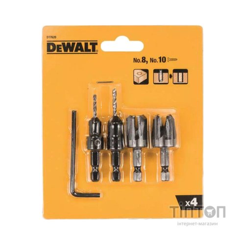 Набір фрез DeWALT по дереву 2шт + зенкер з свердлом 2шт. (DT7620)