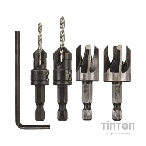 Набір фрез DeWALT по дереву 2шт + зенкер з свердлом 2шт. (DT7620)