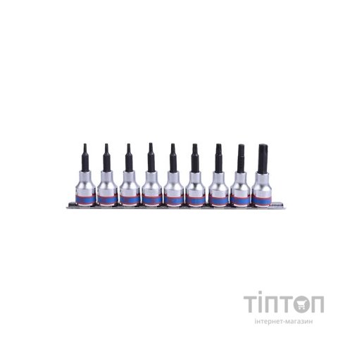 Набір головок KING TONY Torx 9 шт (T20 - T60) в тримачеві (4119PR10)