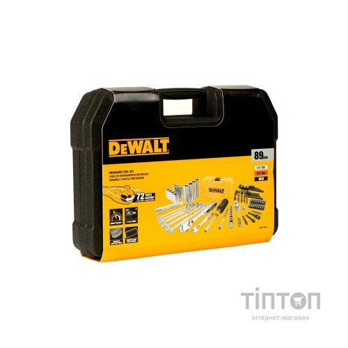 Набір інструментів DeWALT головок та біт 1/4" та 3/8", 89 шт. (DWMT73800-1)