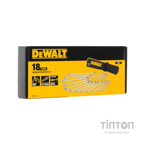 Набір інструментів DeWALT ключів комбінованих, 18 шт: 6-24 мм., (DWMT19237-1)