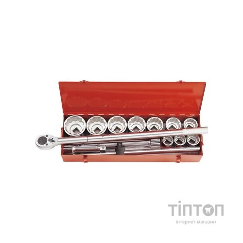 Набір інструментів KING TONY 1" 14 шт. 12-тигранних, 1-7/16", трищітка, подовжувач (8015SR)