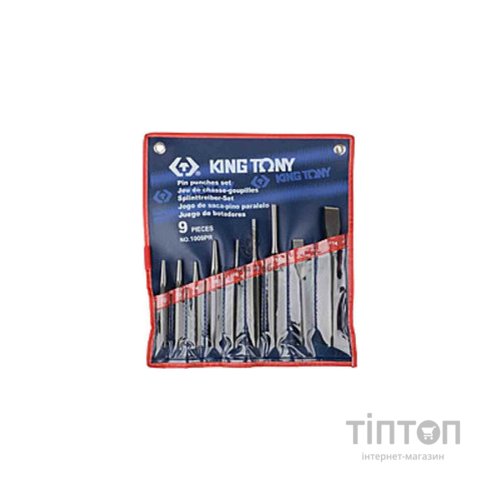Набір інструментів KING TONY 9 шт. виколотки, зубила, керни (1009PR01)