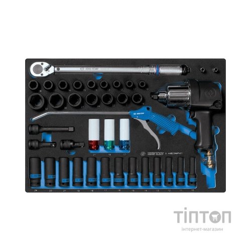 Набір інструментів KING TONY пневмогайковерт з принаддям 41 шт (9-44803AMPV01)