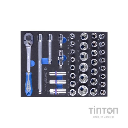 Набір інструментів KING TONY торцевих головок 1/2" з принаддям в ложементі, 37 шт. (9-4537MRV)