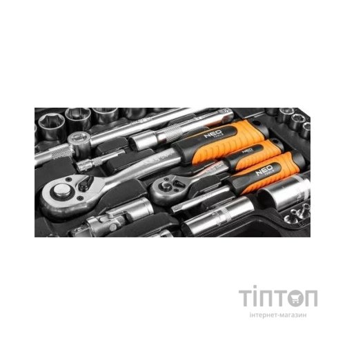 Набір інструментів Neo Tools 108шт, 1/2", 1/4", CrV, кейс (10-212)