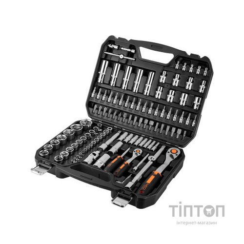 Набір інструментів Neo Tools 110шт, 1/2", 1/4", CrV, кейс (10-066)