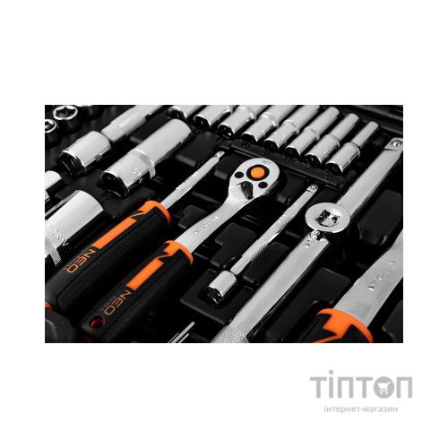 Набір інструментів Neo Tools 110шт, 1/2", 1/4", CrV, кейс (10-066)