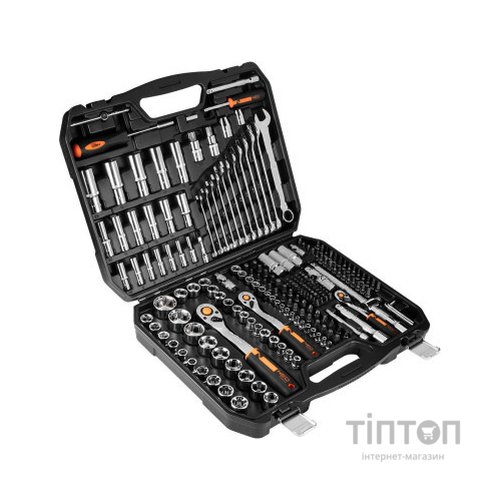 Набір інструментів Neo Tools 219шт, 1/2", 1/4", 3/8", CrV, кейс (10-076)