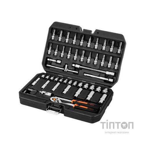Набір інструментів Neo Tools 73шт, 1/2", 1/4", CrV, кейс (10-054)