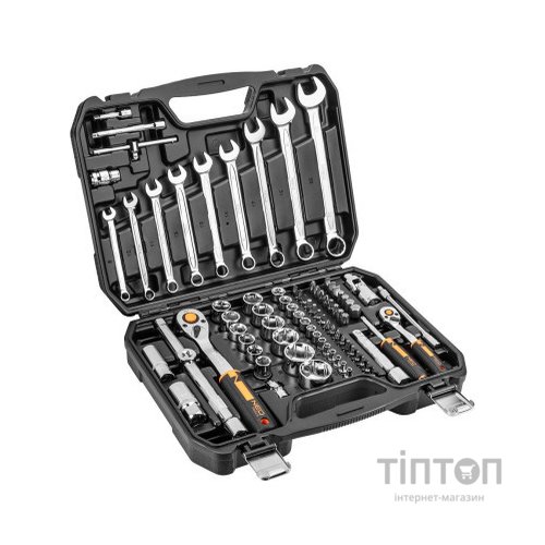 Набір інструментів Neo Tools 82шт, 1/2", 1/4", CrV, eco кейс (10-058)