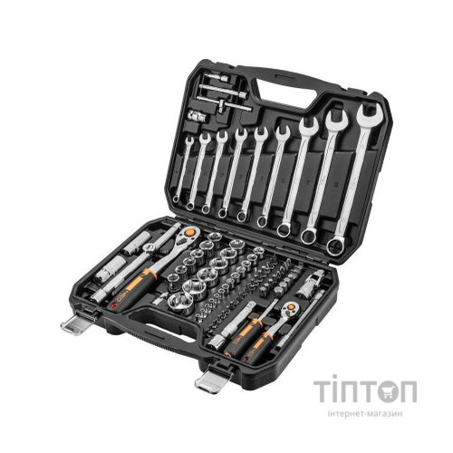 Набір інструментів Neo Tools 82шт, 1/2", 1/4", CrV, eco кейс (10-058)