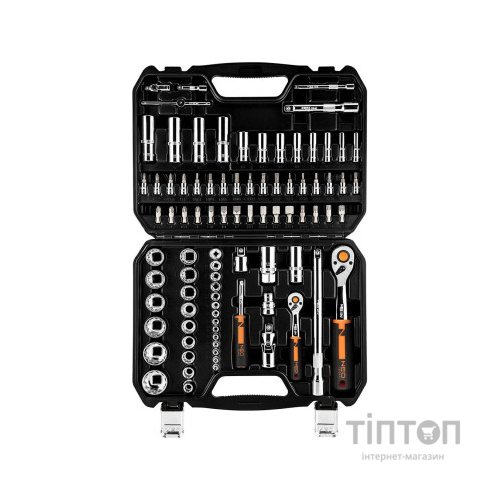 Набір інструментів Neo Tools 86шт, 1/2", 1/4", CrV, кейс (10-060)