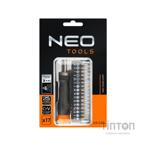 Набір інструментів Neo Tools насадки прецизійні з утримувачем, 17 шт. (04-228)