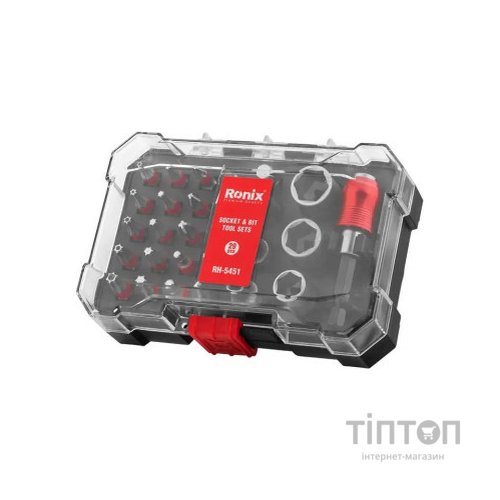 Набір інструментів Ronix головок і біт, 28 шт. (RH-5451)