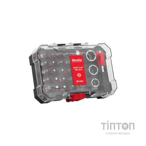Набір інструментів Ronix головок і біт, 28 шт. (RH-5451)