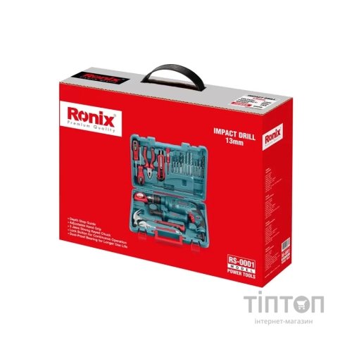 Набір інструментів Ronix з ударним дрилем 650Вт (RS-0001)