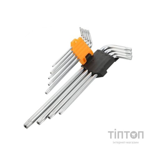 Набір інструментів Tolsen ключів Торкс з отвором 9 шт Т10-Т50 (20056)