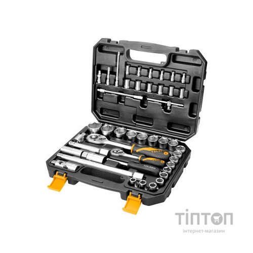 Набір інструментів Tolsen торцевих головок 1/2" та 1/4" ПРОФІ 45 од. (15142)
