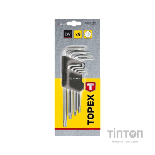 Набір інструментів Topex ключі шестигранні Torx T10-T50, набір 9 шт.*1 уп. (35D961)