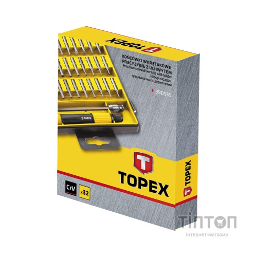 Набір інструментів Topex насадки прецизійні з тримачем, (під викрутку) 32 шт. * 1 (39D555)