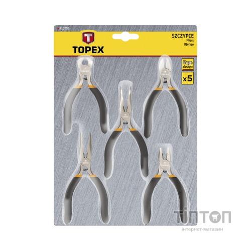 Набір інструментів Topex плоскогубцев и кусачек прецизионных, 5 шт (32D755)