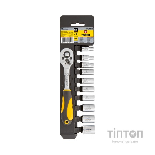Набір інструментів Topex змінних головок 1/4", 11 шт. CrV (38D650)