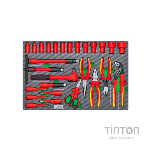 Набір інструментів Toptul електроізольованого в ложементі VDE 27шт. (GED2764)